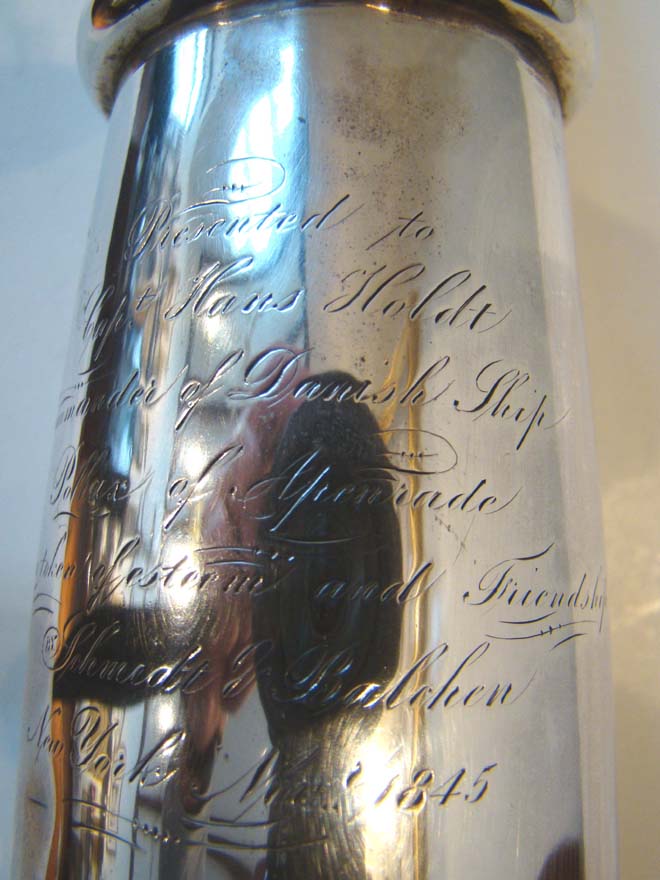 A 19th century Ship Captain's 'Hailing' Trumpet with presentation inscription dated 1845 — image 2